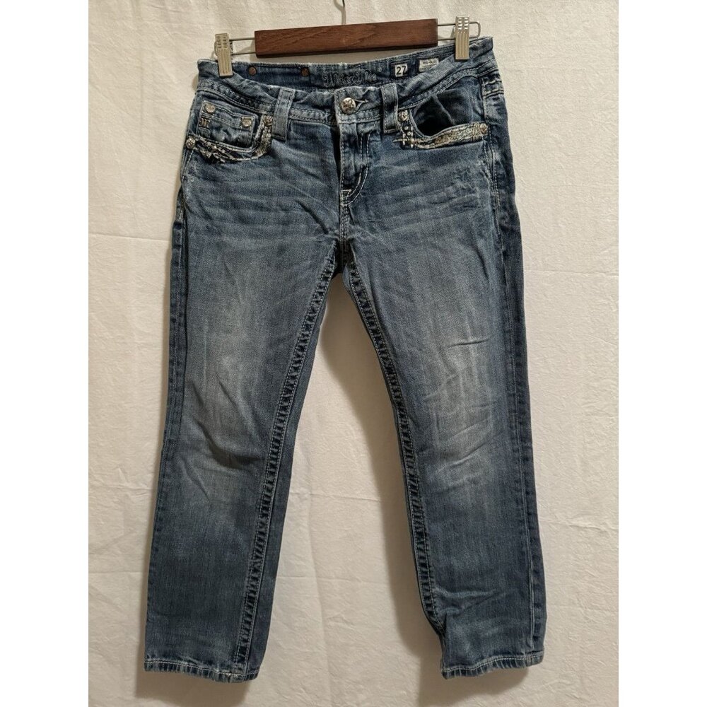 Miss Me Jeans Mid-Rise Easy Crop Size 4/27